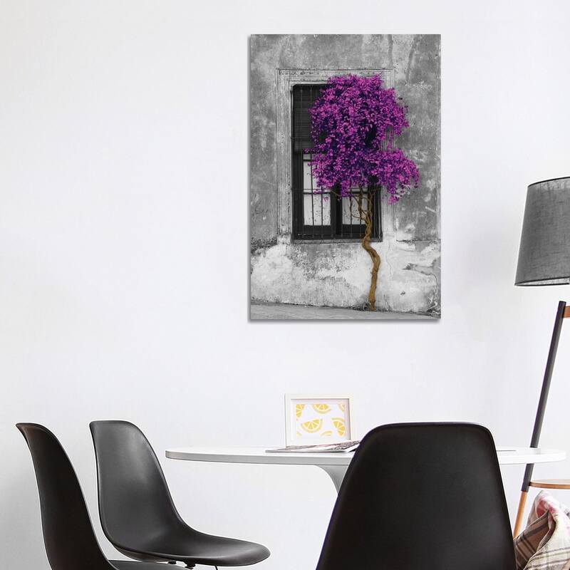 iCanvas "Tree in Front of Window Purple Pop" Canvas Print