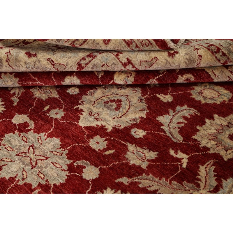 Traditional Floral Peshawar Oriental Wool Area Rug Hand-knotted Carpet - 8'0" x 9'10"