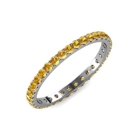 TriJewels Citrine 7/8 ctw Womens Eternity Ring Stackable 14K Gold