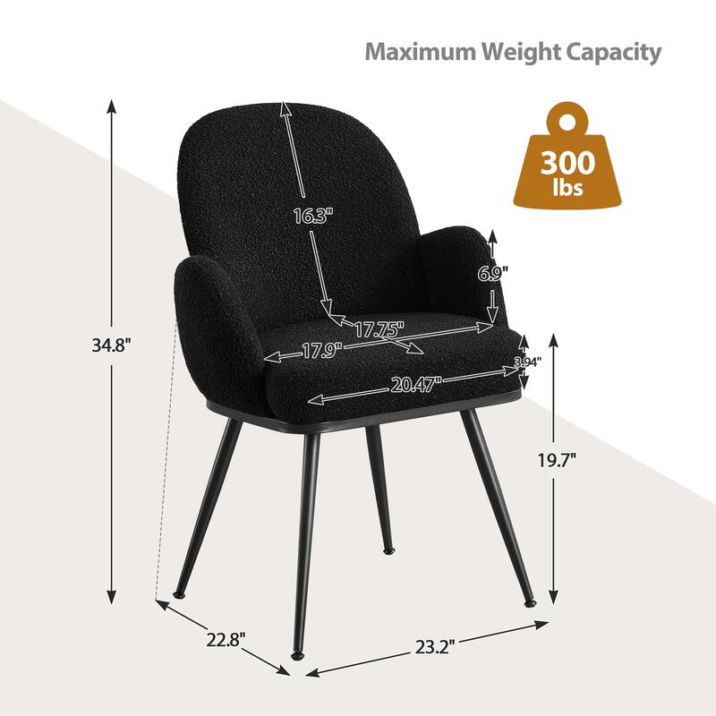 Fabric Upholstered Dining Chairs Set of 2/4 with Arms - 34.8"H x 23.2"W x 22.8"D