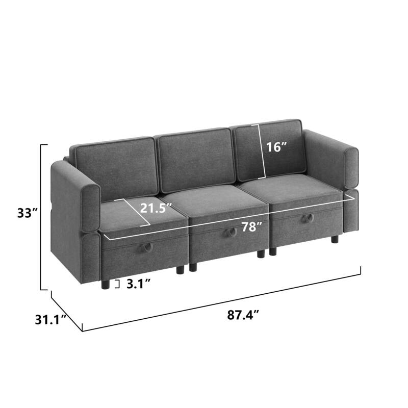 Loveseat Sofa with Storage Seat