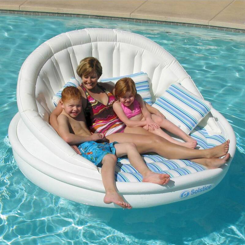 Swimline Solstice Aqua Sofa Inflatable Pool Lounger Float with Instaflate System - 15