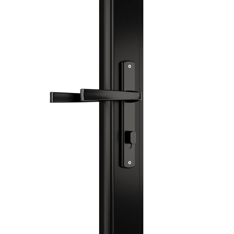 KaMic 108"×96" 3 Panels Aluminum Folding Door In Black,Folded Out From Right To Left Model #:FD3PBK10896-RL