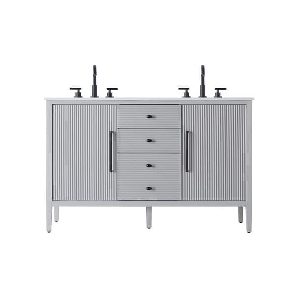 slide 2 of 11, Elegant Lighting VF29654D Blakely 54" Free Standing Double Basin Gray