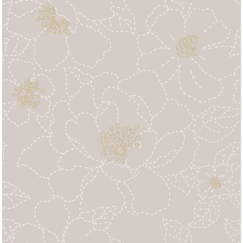 A-Street Prints Gardena Lavender Embroidered Floral Wallpaper