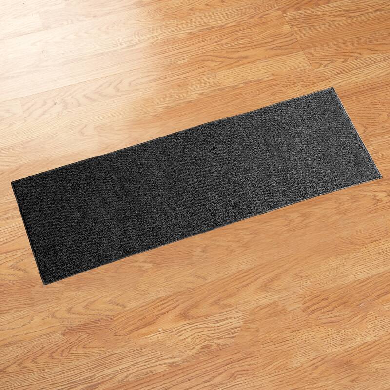 Berber Slip-Resistant Rubber Backing Utility Floor Rug - Black - 20" x 60" - Novelty