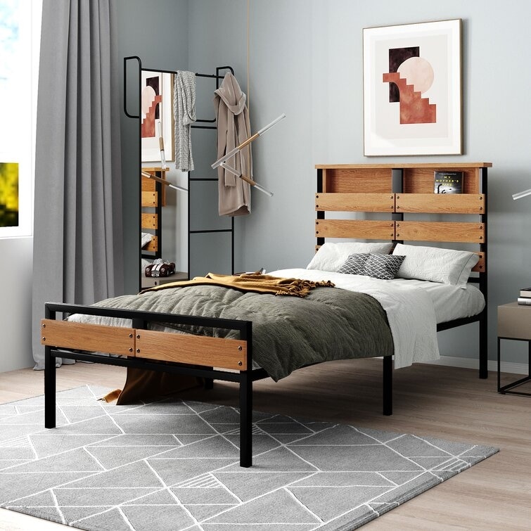 Sonoma metal and online wood platform bed