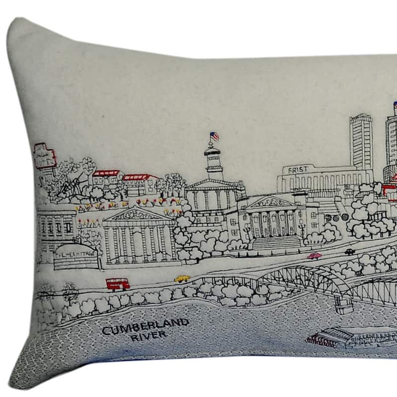 HomeRoots 46" White Nashville Daylight Skyline Lumbar Decorative Pillow