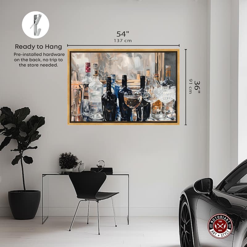 Notoriart Countertop Drinks Framed Bar Cart Art For Men
