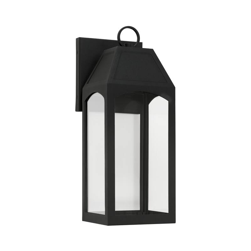 Burton Outdoor 1-light Black Small LED Wall Lantern w/ Clear Glass