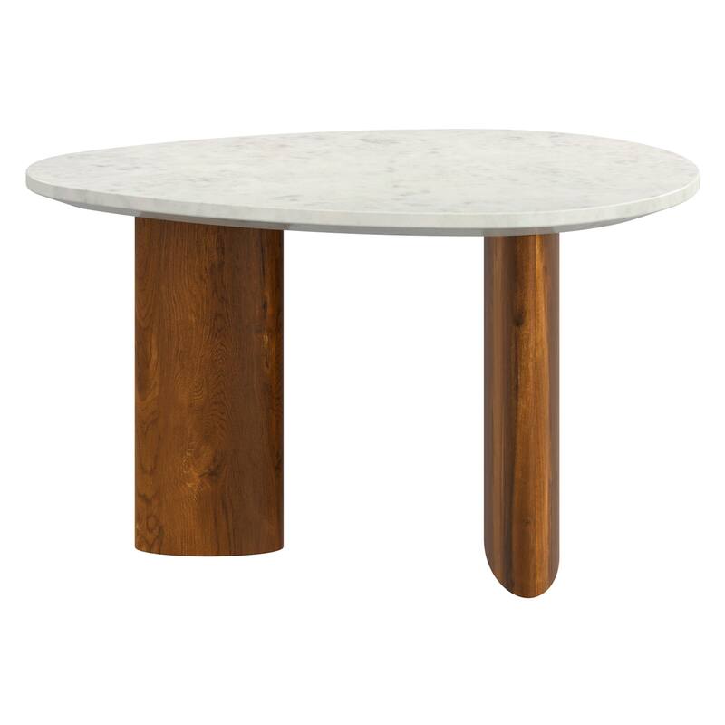 Mid-Century Modern Solid Wood & Marble Coffee Table