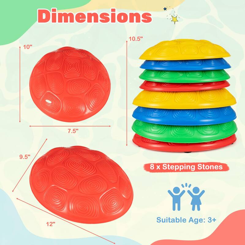 Gymax 8 PCS Stepping Stones for Kids Non-Slip Toddler Stepping Stones