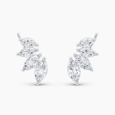 Auriya 1 1/2ctw Marquise Lab Grown Diamond Climber Earrings 14-karat Gold (E-F, VS1-VS2)