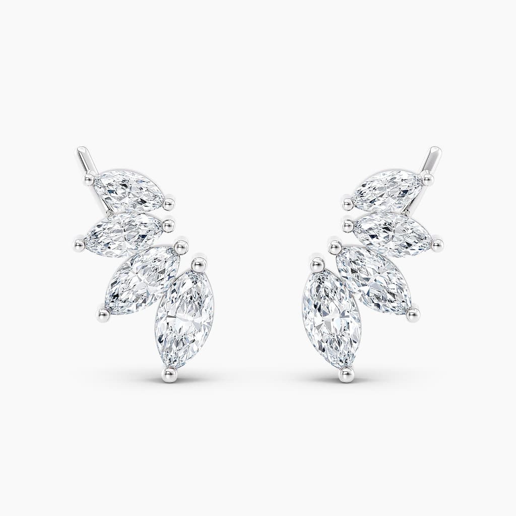Auriya 1 1/2ctw Marquise Lab Grown Diamond Climber Earrings 14-karat Gold (E-F, VS1-VS2)