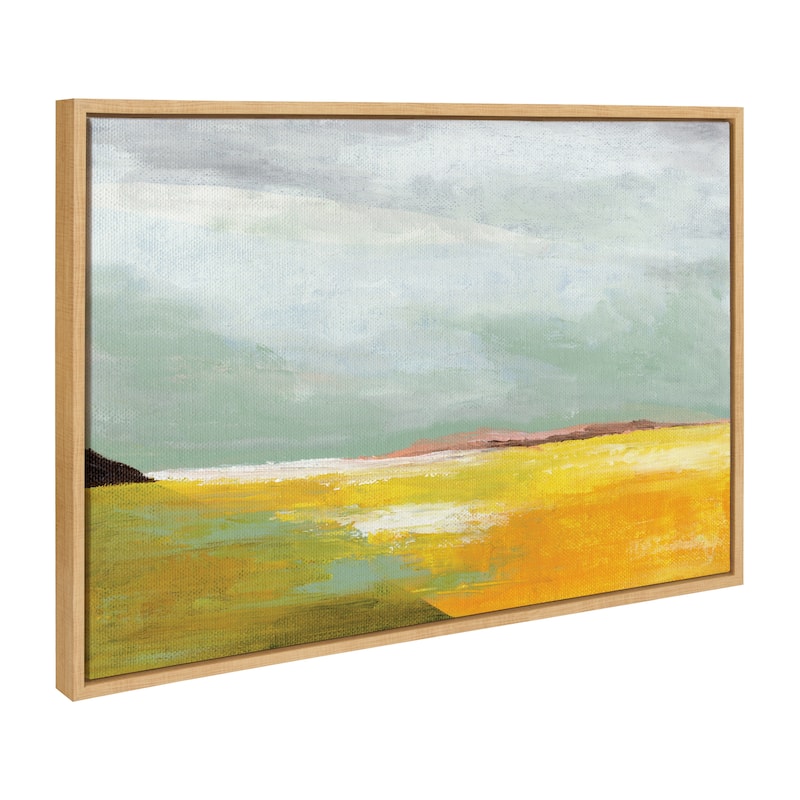 Kate and Laurel Sylvie Golden Root Lake Canvas by Nikita Jariwala - 23x33 - Natural