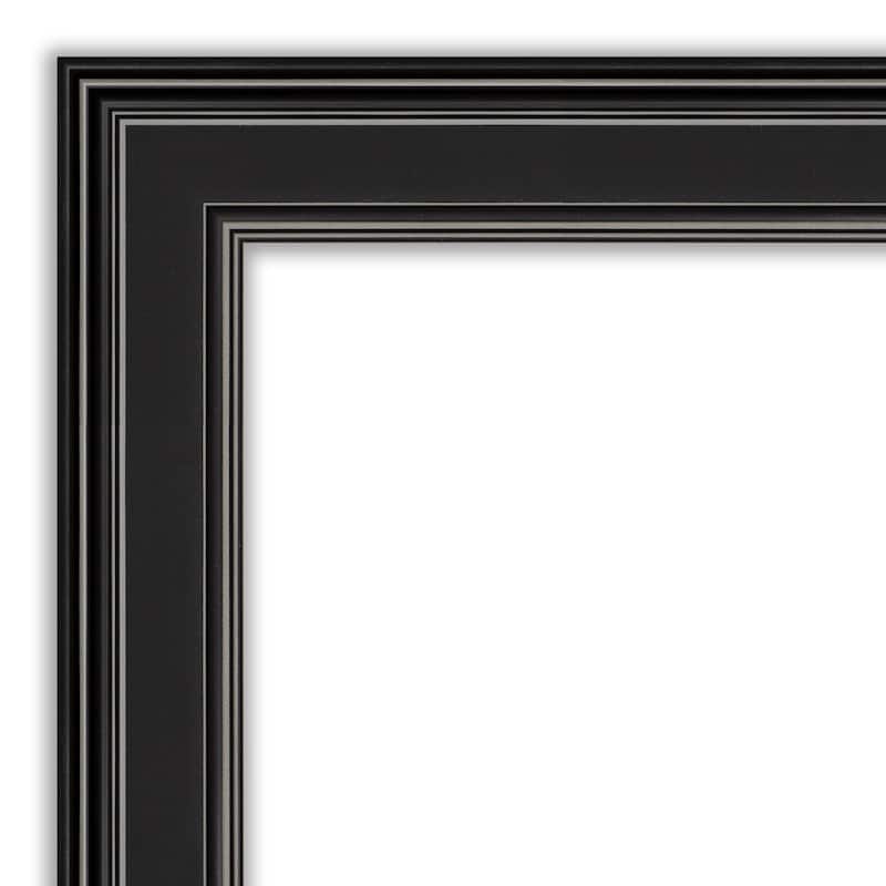 Non-Beveled Full Length On The Door Mirror - Black Frame