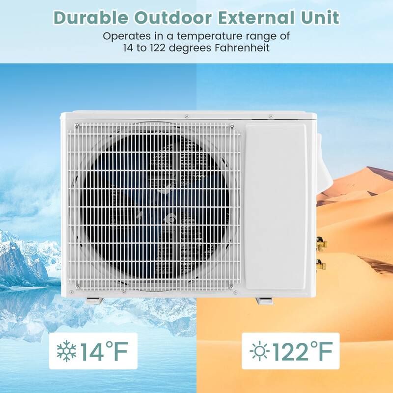 Gymax 17000 BTU Mini Split Air Conditioner 21 SEER2 AC Unit w/ Heat
