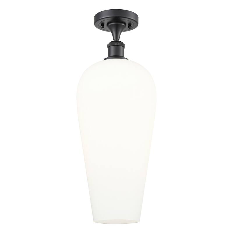 Innovations Lighting 516-1C-20-8 Chelsea Semi-Flush Chelsea 8" Wide - Matte Black / White