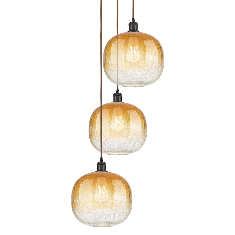Innovations Lighting 113B-3P-37-17 Brookhaven Sphere Pendant - Oil Rubbed Bronze / Amber