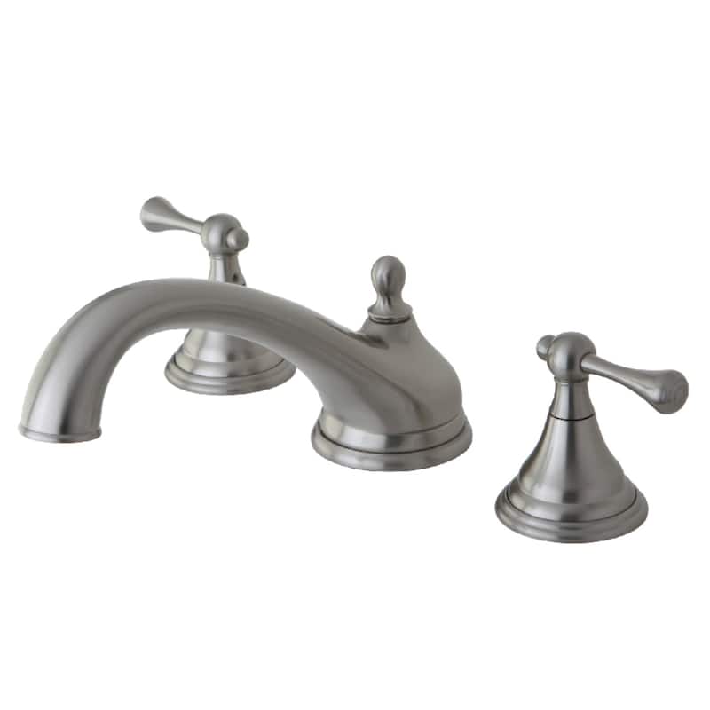 Vintage 3-Hole Deck Mount Roman Tub Faucet in Polished Brass