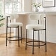 preview thumbnail 1 of 9, Albie Boucle Fabric Counter Stools - Set of 2 Ivory