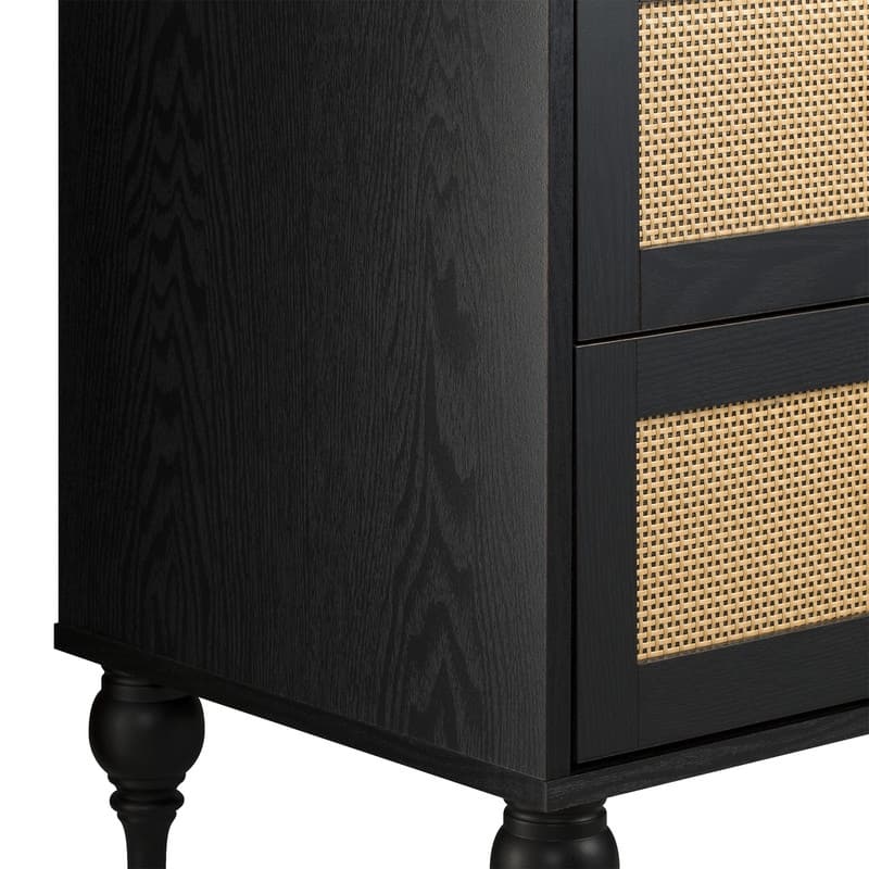 Newcomb Black 2 Drawer Nightstand