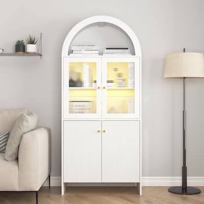 Modern Tech-Inspired MDF Dome Cabinet - Innovative Snack Storage with LED Lighting‌.