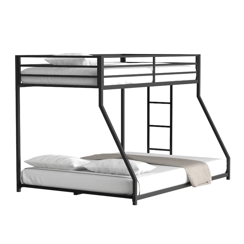 Heavy-Duty Twin Over Full Metal Bunk Bed, No Box Spring Needed