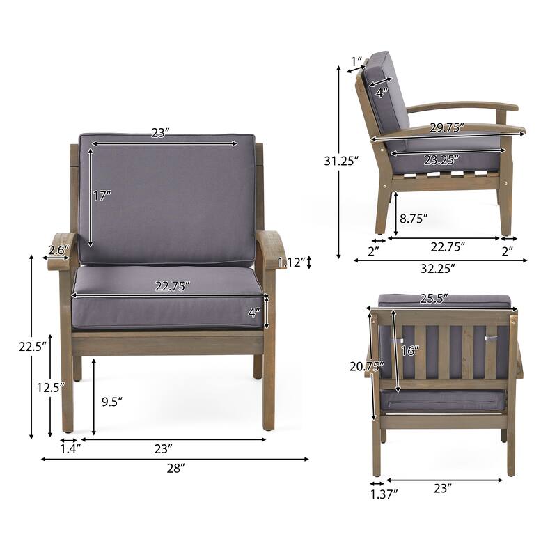 Peyton 4-piece Outdoor Wooden Chat Set by Christopher Knight Home