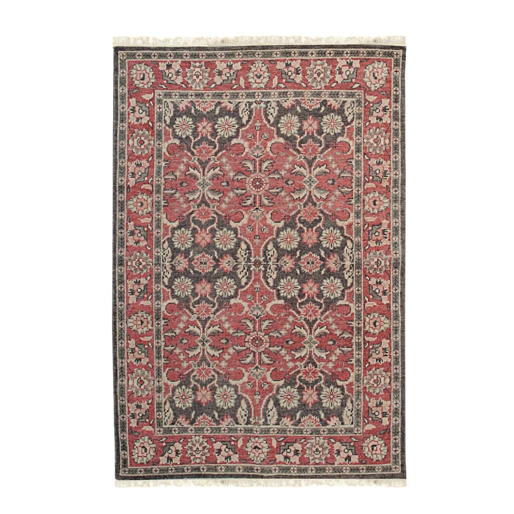Rust Hand Knotted Wool Rug, 8' x 10, Soft Cozy Floor Rug - L