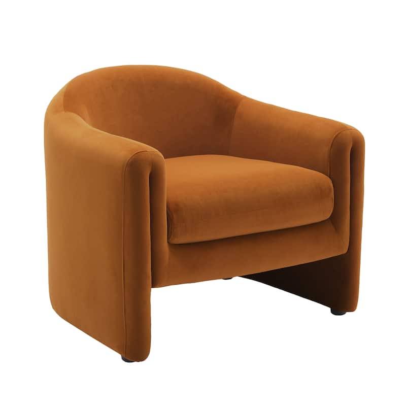 32.3" Wide Upholstered Barrel Boucle Velvet Accent Chair