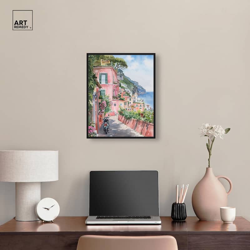 Lush Coastal Villa Canvas by Art Remedy