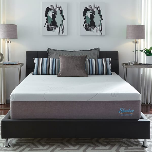 slide 2 of 13, Slumber Solutions 14-inch Gel Memory Foam Choose Your Comfort Mattress - White