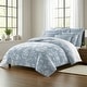 preview thumbnail 8 of 13, Elwood Cornflower Blue Cotton Comforter Set 8 Piece
