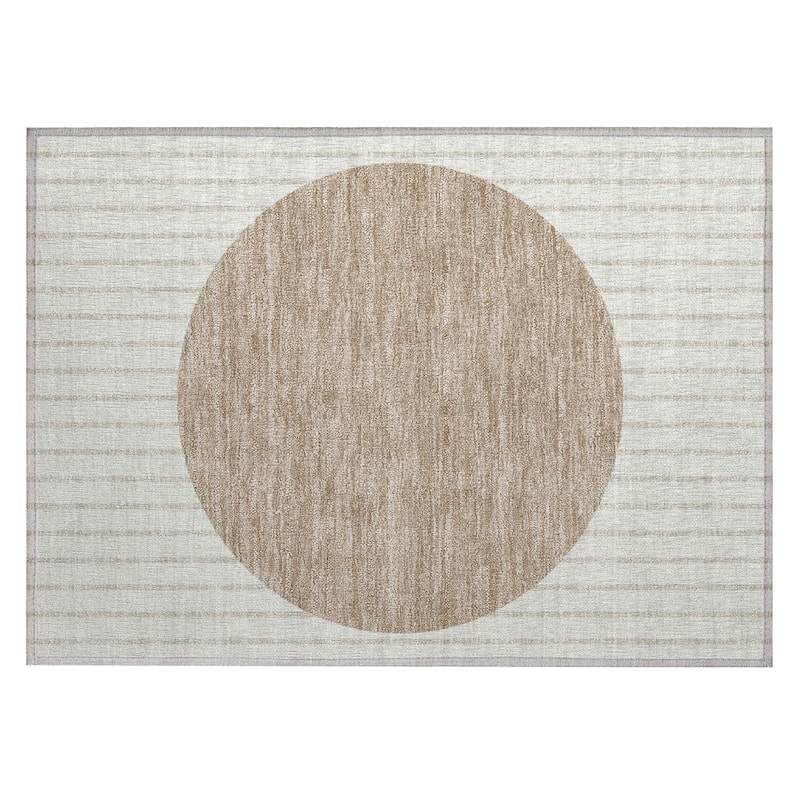 Machine Washable Indoor/ Outdoor Modern Sunrise Chantille Rug