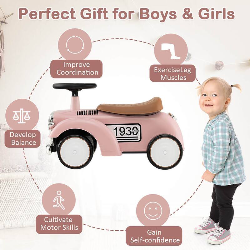 Gymax Retro Kids Ride-on Toy Kids Sit to Stand Vehicle with Working