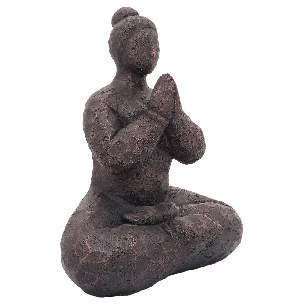 Resin, 14"h Namaste Female Yoga, Bronze 14"H