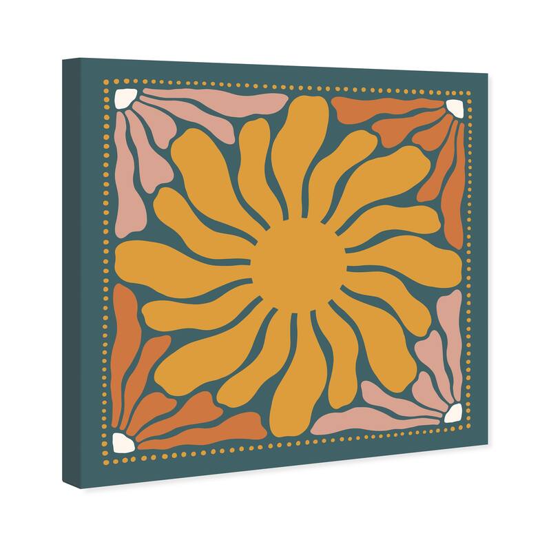 Wynwood Studio Canvas Abstract Felt Sun Petals Gold and Ochre Modern & Contemporary Wall Art Canvas Print
