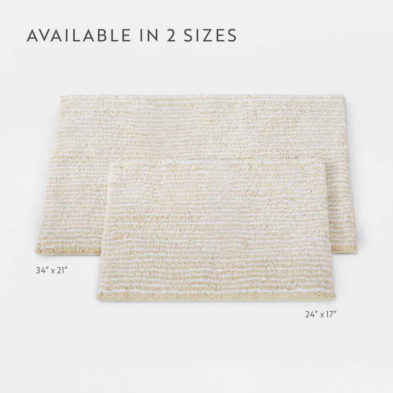 Becky Cameron 100% Cotton Pinstripe Patterned Bath Mat