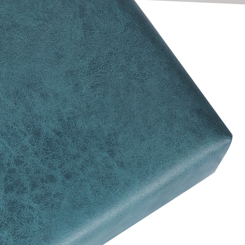 Adeco Footrest Small Square Ottoman Fabric Modern Seat Chair Footstool