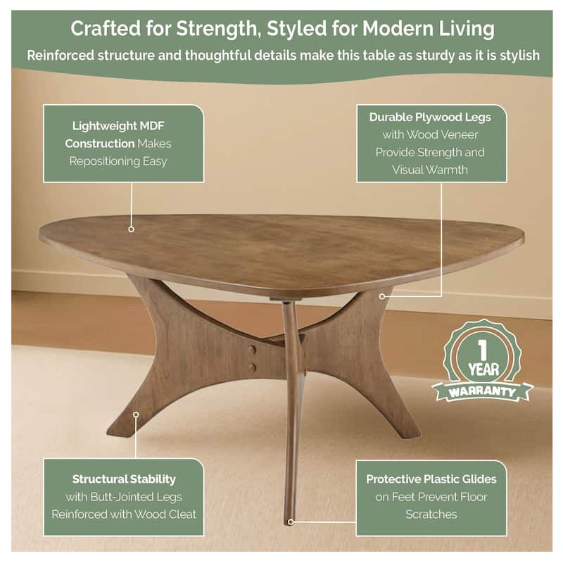 INK IVY Blaze Triangle Wood Coffee table