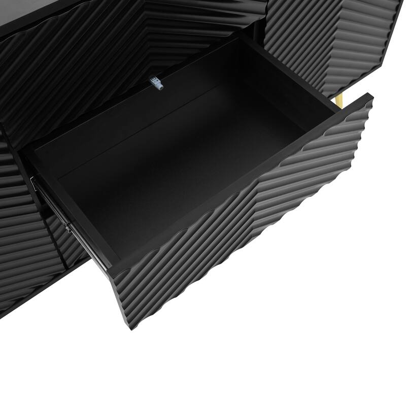 Modern Sideboard with Geometric Line Design