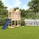 preview thumbnail 12 of 19, vidaXL Swing Set Outdoor Backyard Wooden Playground Equipment for Kids Age 3-8 124" x 219.7" x 103.9" Pine