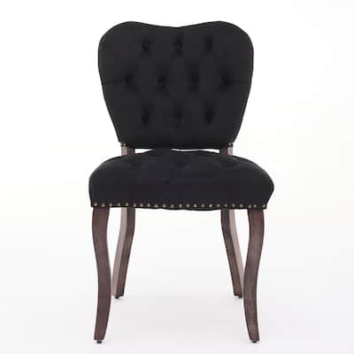 Vintage Tufted Upholstered Fabric Dining Chair - N/A