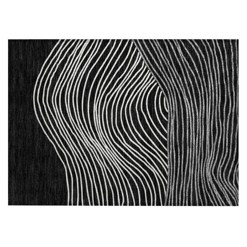 Machine Washable Indoor/ Outdoor Modern Arches Chantille Rug