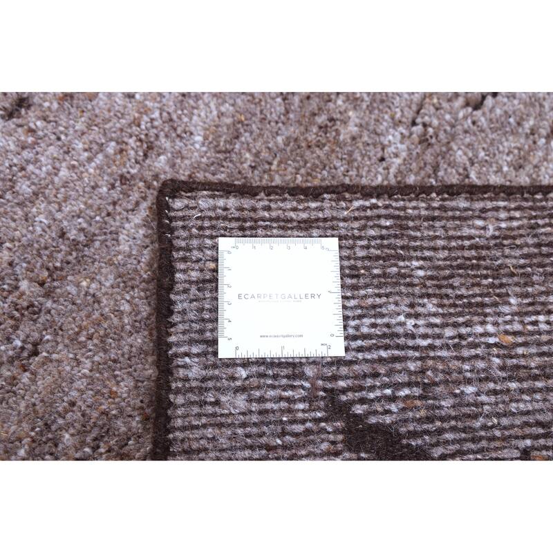 ECARPETGALLERY Hand-knotted Tangier Brown Wool Rug - 6'2 x 9'0