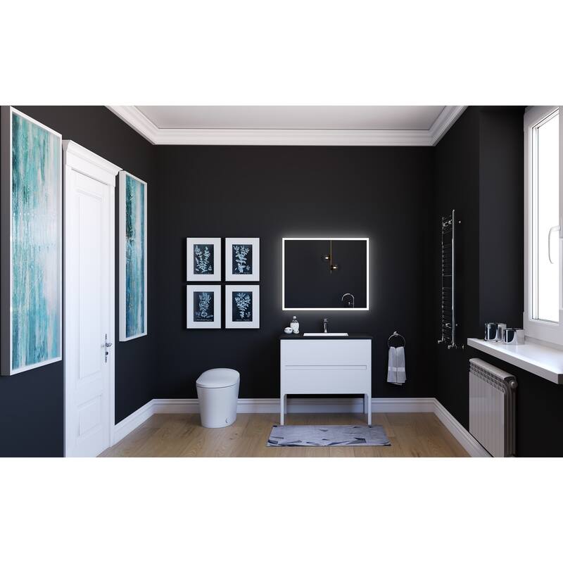 Serena 36" Bathroom Vanity Set - Black Top