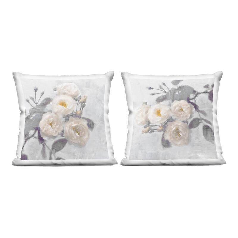 Stupell Country Blossoms Bundle Decorative Printed Throw Pillow Design by Emily Ford (Set of 2) - Pillow Sets - Polyester - White - Set of 2