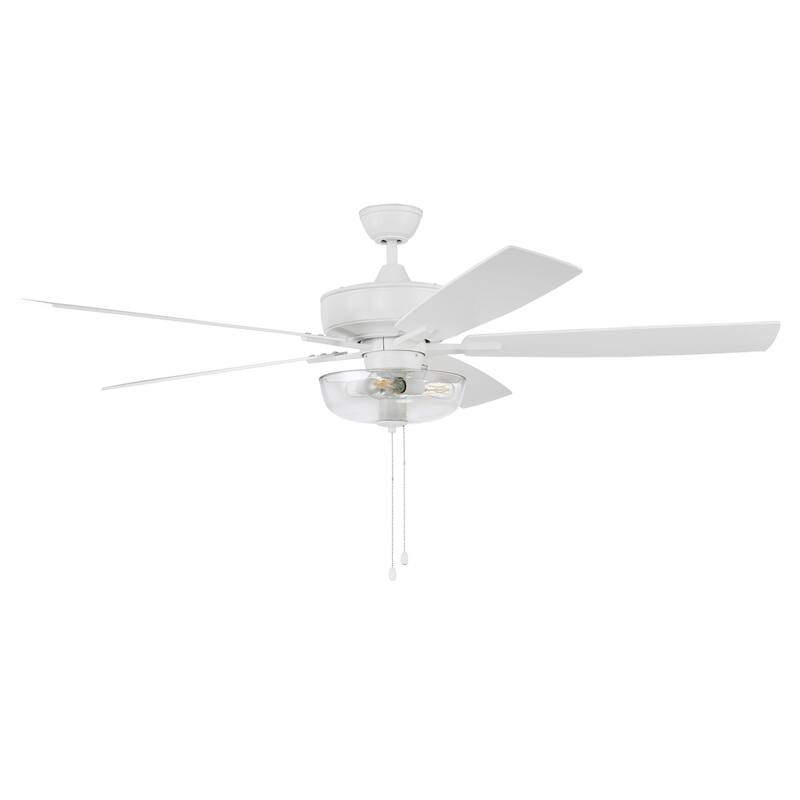 Craftmade Super Pro 60" 5 Blade LED Ceiling Fan - 21 Watts - White / Washed Oak