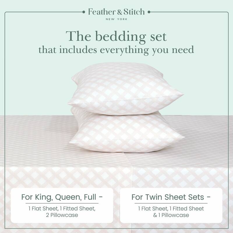 300 Thread Count Cotton Sateen Weave Printed Sheet Set